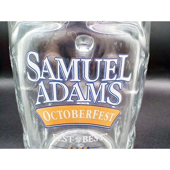 Samuel Adams Octoberfest Glass Beer Stein Mug with Handle 1L Vintage Barware 6.5 - Picture 4 of 16